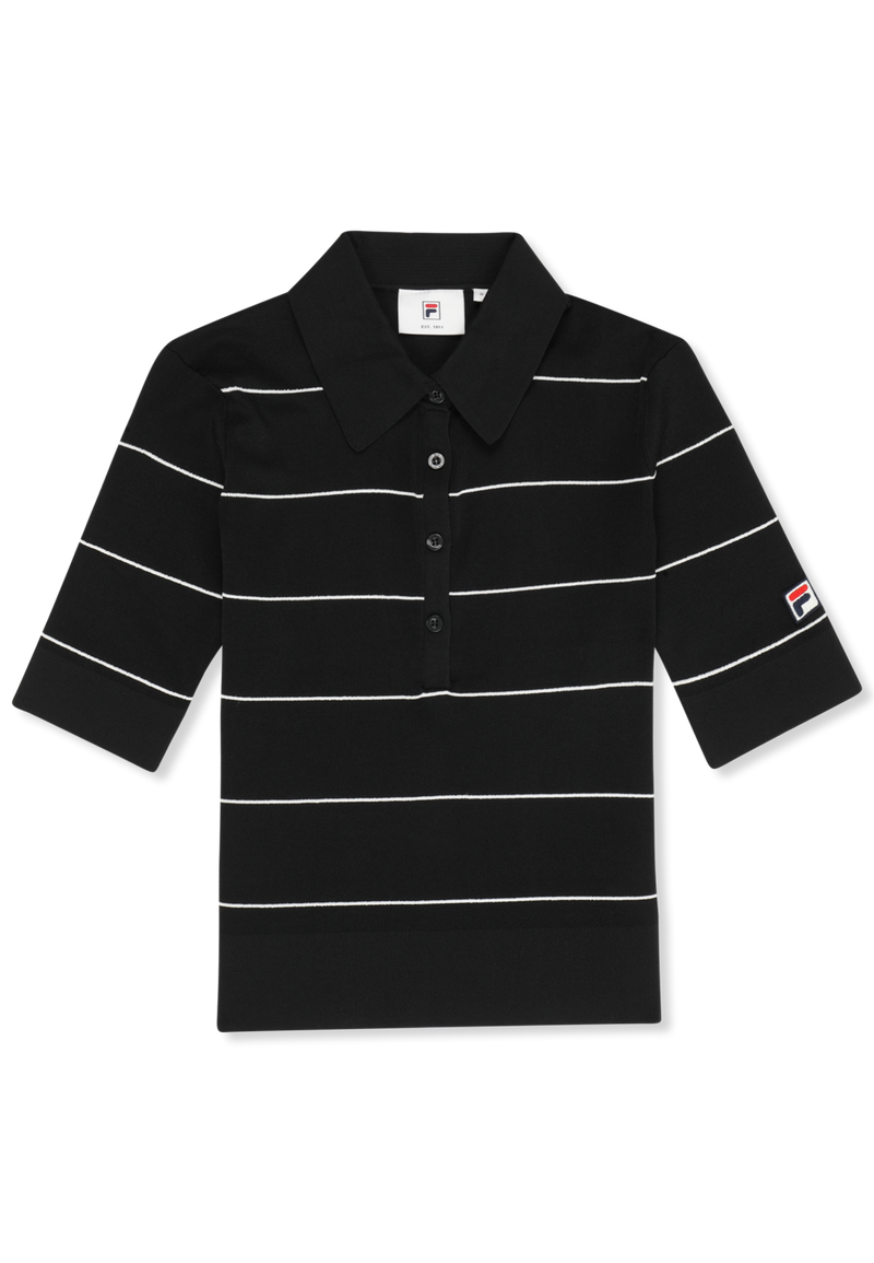 Montecarlo Slim Fine Knitted Polo Shirt - Noir