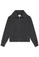 Bellariva Relaxed Pinstriped High Collar Jacket - Phantom