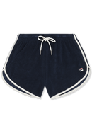 Adriano Regular Contrast Binding Towelling Shorts - Black Iris-Egret
