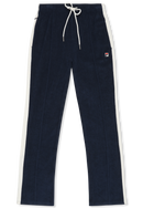 Adriano Slim Contrast Panel Towelling Track Pants - Black Iris-Egret