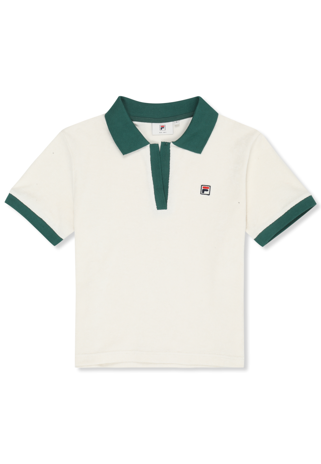 Top de felpa con cuello Johnny relajado - Egret-Bouquet Green