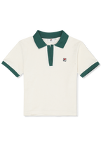 Top de felpa con cuello Johnny relajado - Egret-Bouquet Green