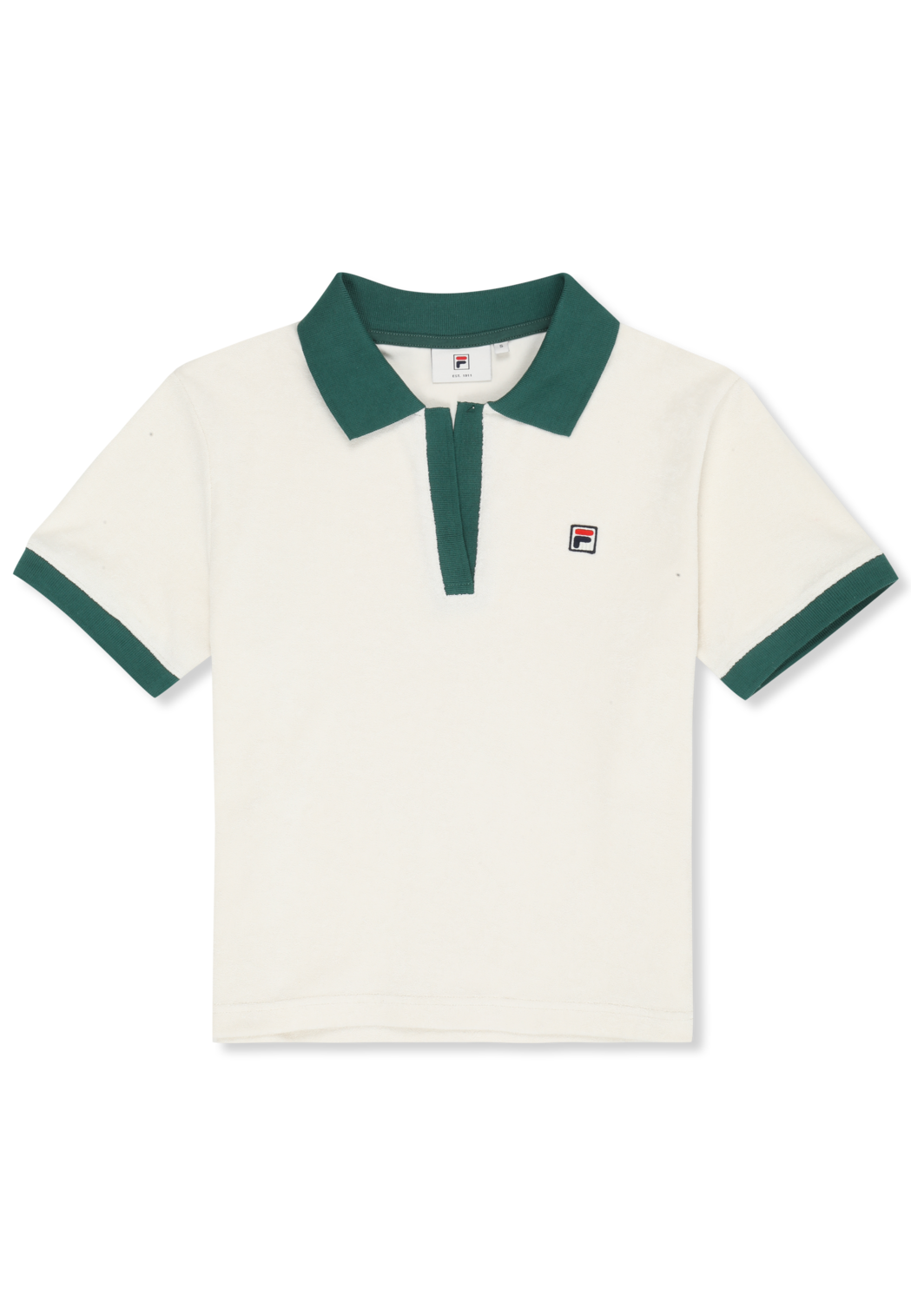 Top de felpa con cuello Johnny relajado - Egret-Bouquet Green