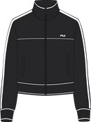Michi Regular Cropped Taped Track Jacket - Noir