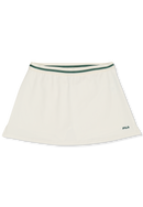 Lunata Fitted Graphic Taped Tennis Skort - Egret