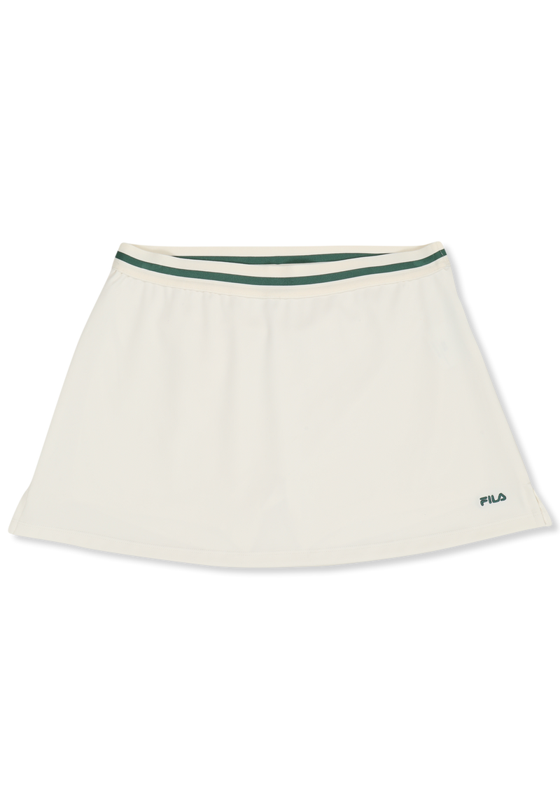 Lunata Fitted Graphic Taped Tennis Skort - Egret