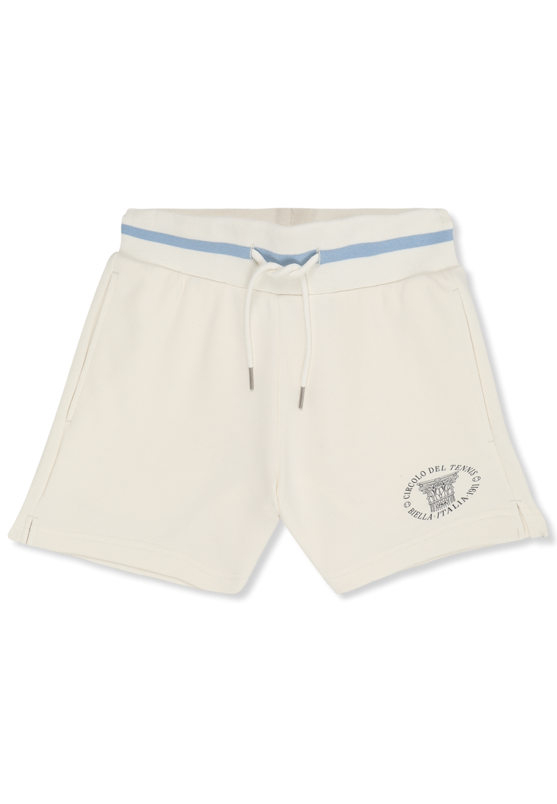 Marlia High Waist Graphic Sweat Shorts - Egret