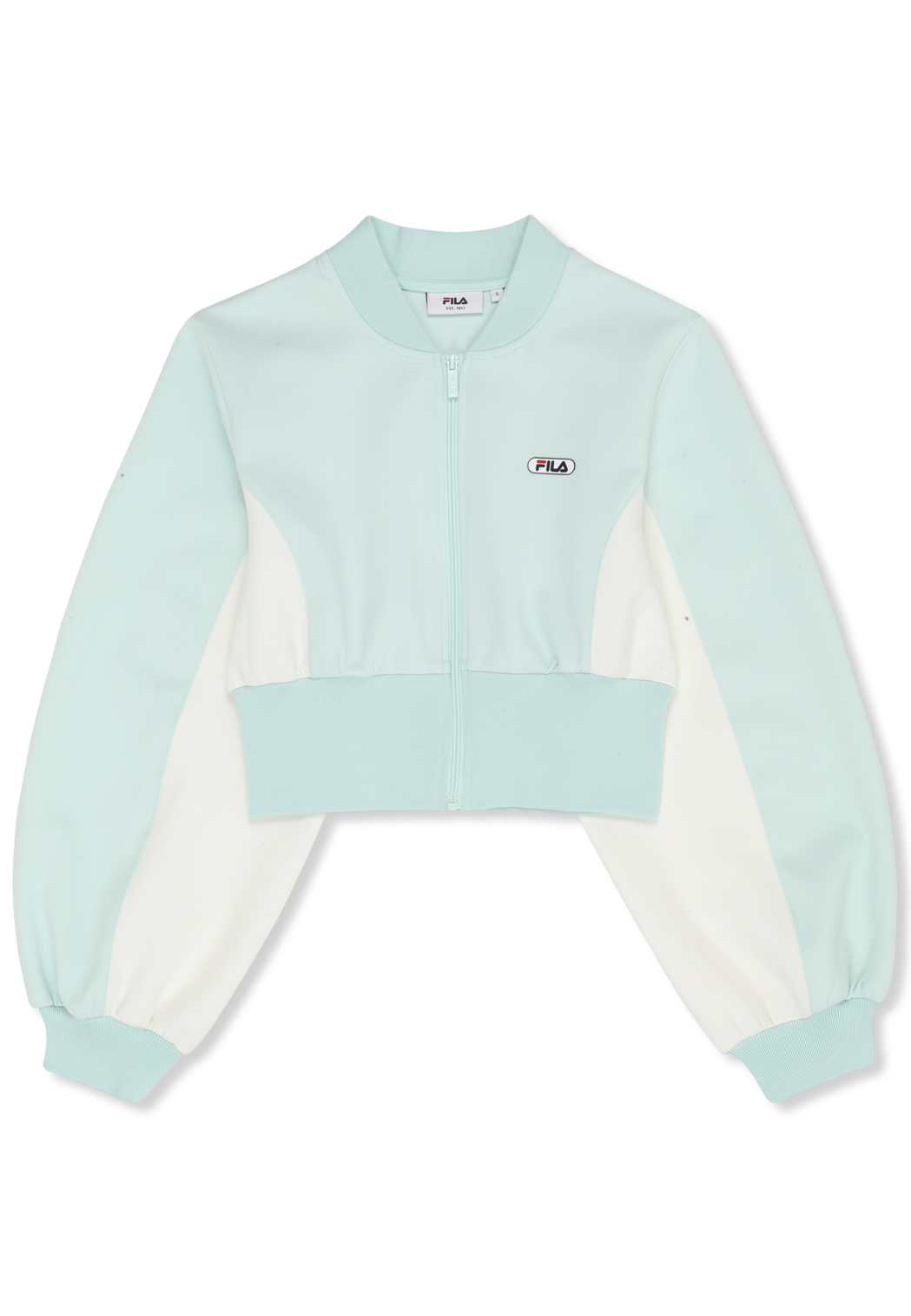 Chaqueta De Chándal Corta De Buceo Con Cuello Acanalado - Soothing Sea-Aigrette
