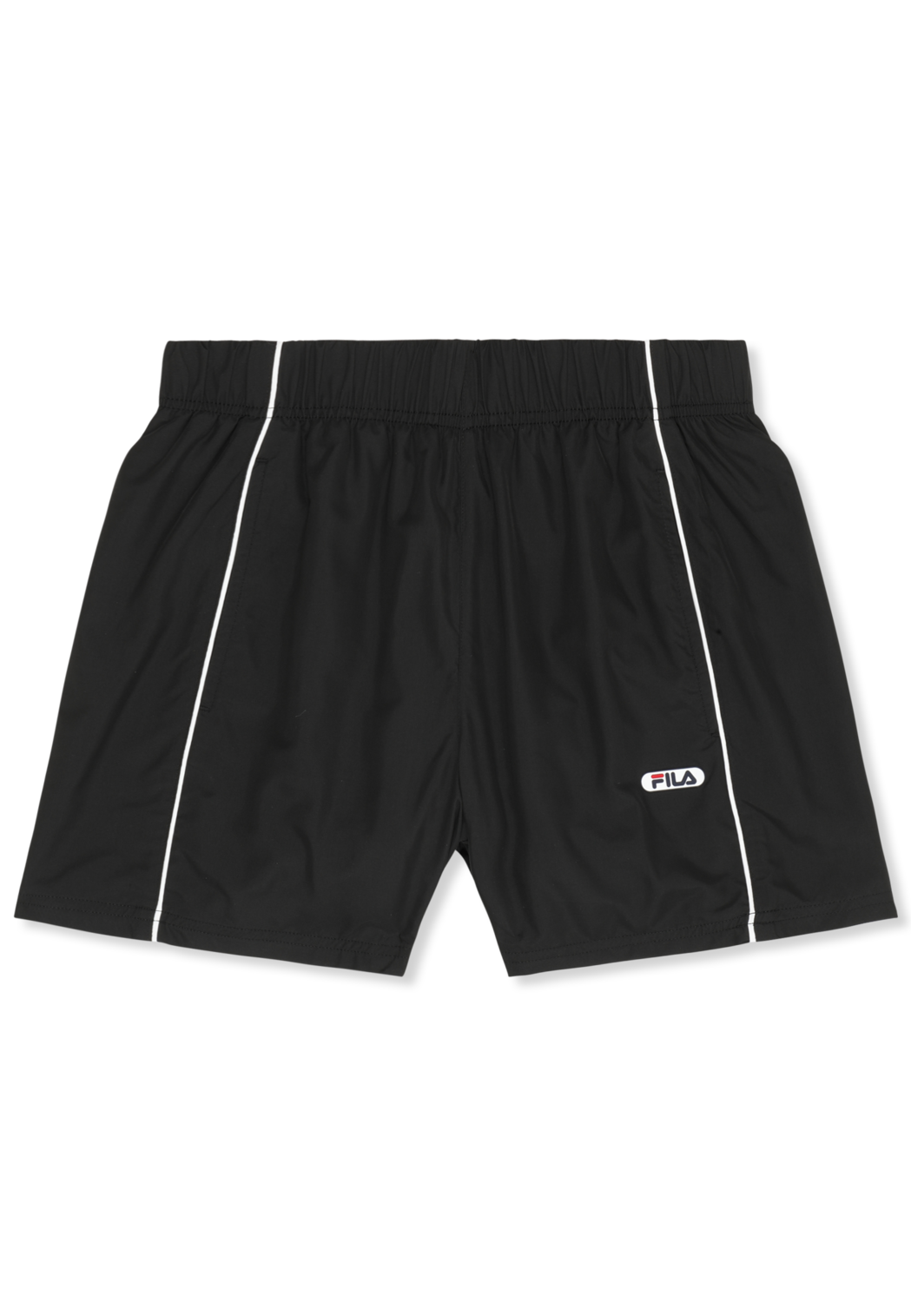 Shorts tejidos con ribetes sueltos en contraste - Negro