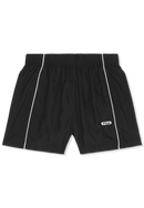 Oilo Loose Contrast Piping Woven Shorts - Noir