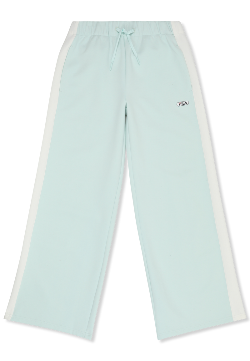 Lecore Wide Contrast Panel Scuba Track Pants - Soothing Sea-Egret