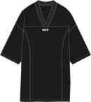 Capalle Oversized V-Neck Mesh T-Shirt Dress - Noir