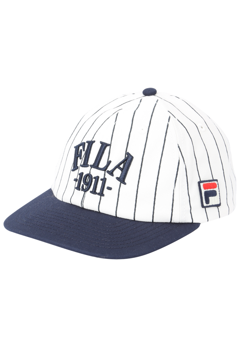 Firenze Pinstriped Unconstructed 6 Panel Snap Back - Egret-Black Iris