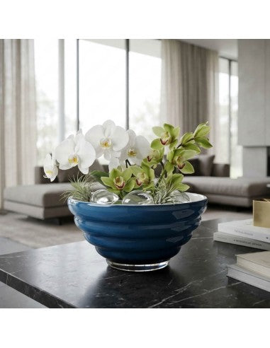 Anelli - Coupe - Ø28 Cm H14 Cm - Opale/Bleu Orion