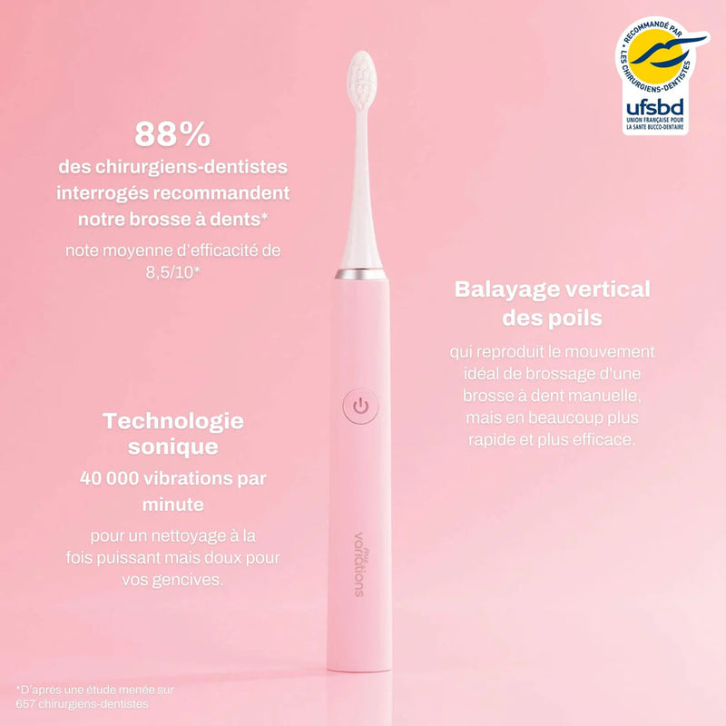Brosse Rose + Étui + Support