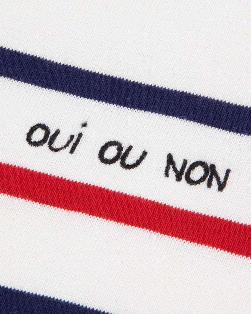 "oui ou non" long-sleeved malo onesie#color_off-white-flag