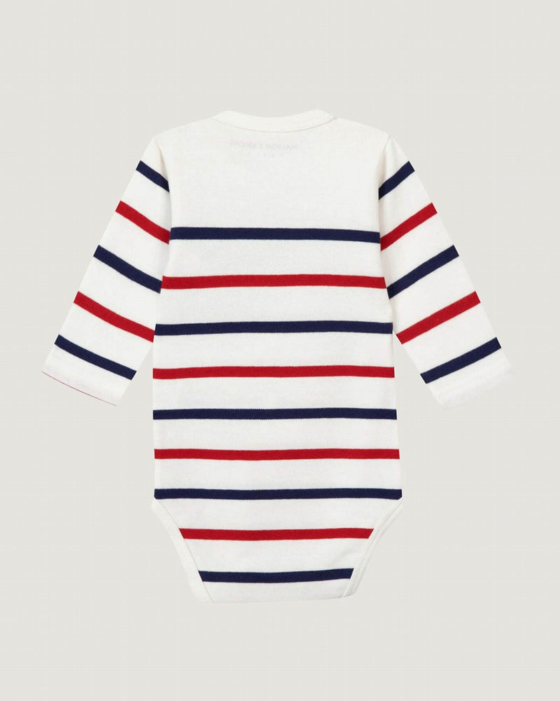 "oui ou non" long-sleeved malo onesie#color_off-white-flag