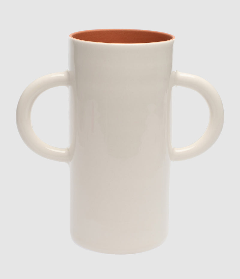 Oustao - Vase Anses Mediterranea Uni Blanc - Mixte