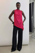 Top oversize con fibbia - Rosso