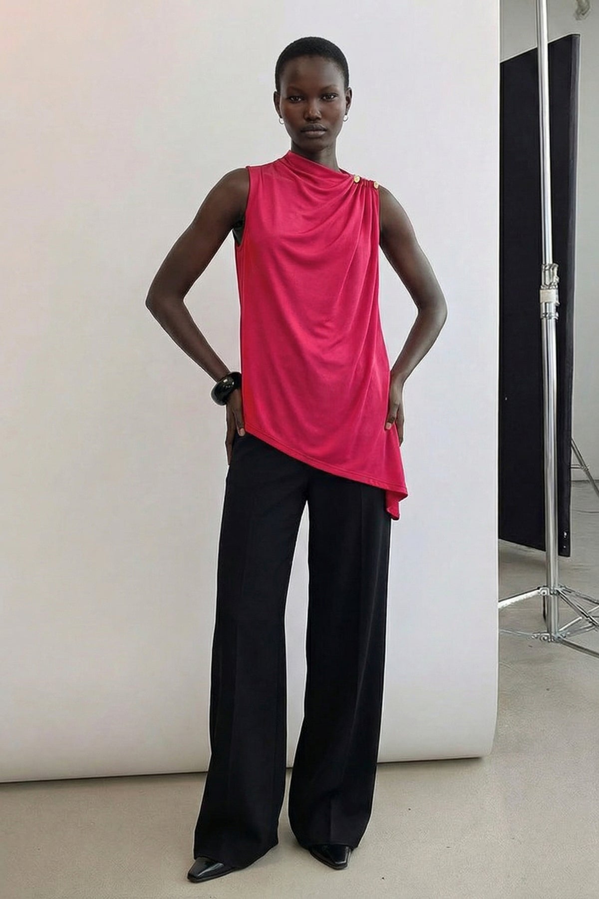 Top oversize con fibbia - Rosso