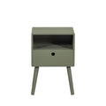Ozzy - Bedside Table with 1 Drawer, 1 Cubby - Wood - Khaki Green