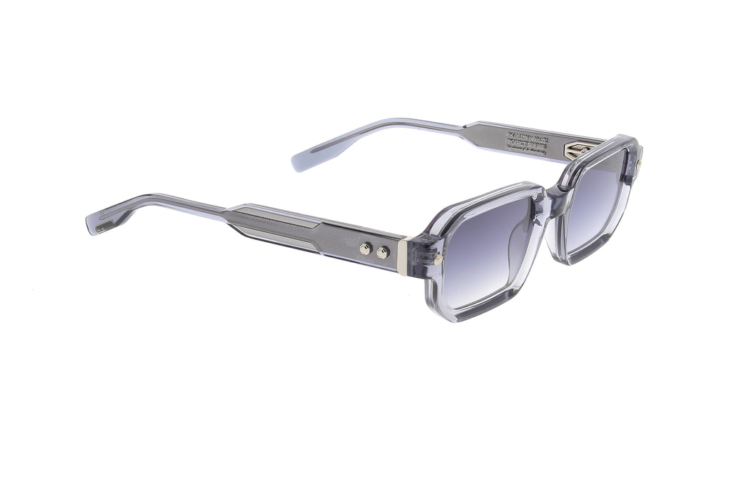 Luxury Eyewear – Lunettes De Soleil - John Dalia, lunettes de soleil rectangulaires grises avec verres teintés, vue de côté
