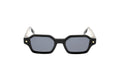 Luxury Eyewear – Sonnenbrille - John Dalia, schwarze Sonnenbrille, graue Gläser, transparente Bügel, Frontansicht