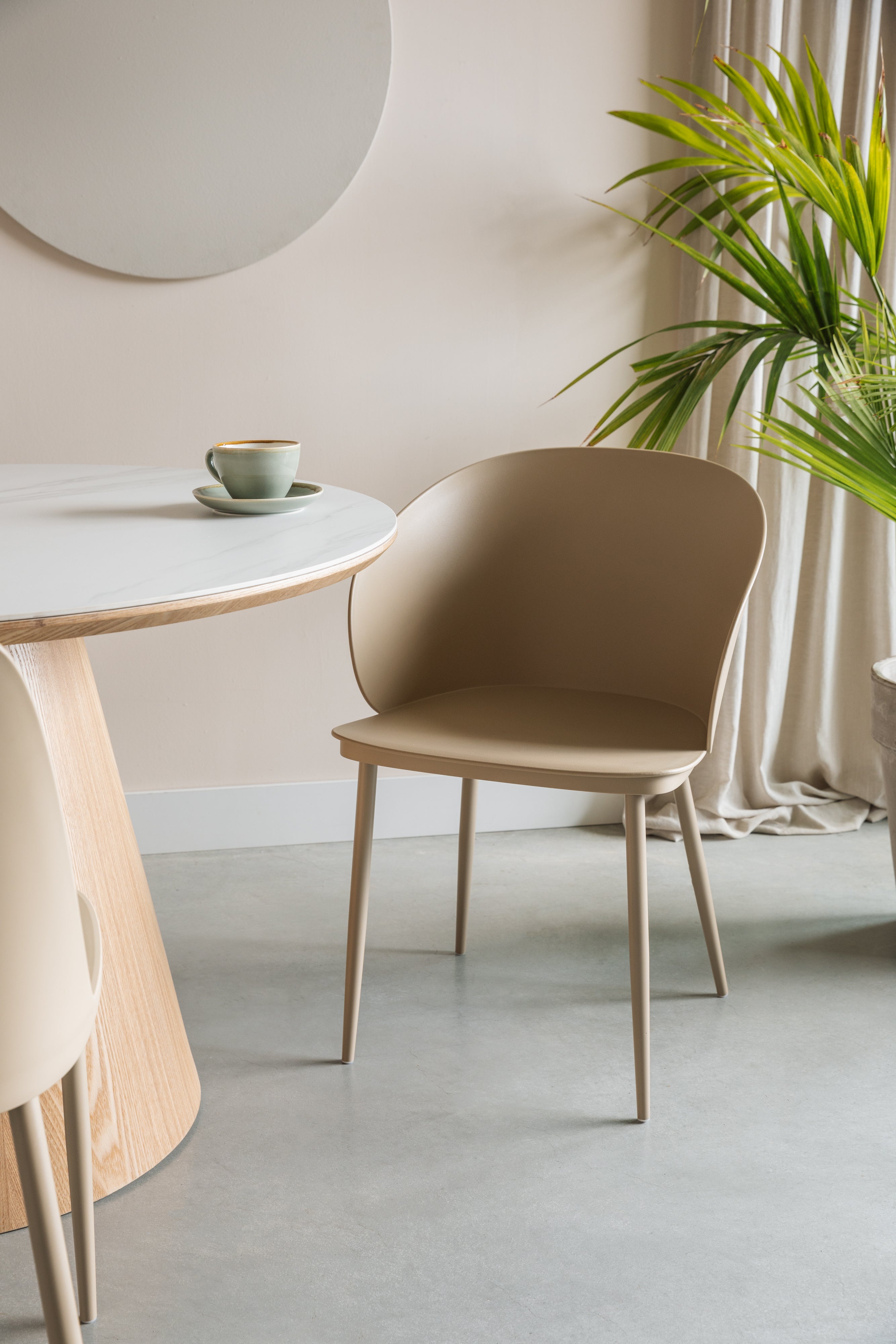 Gigi All - Dining Chair - Polypropylene Plastic - Beige/White