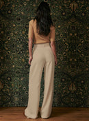 PANTALON A PINCES CAMEL PETITE MENDIGOTE