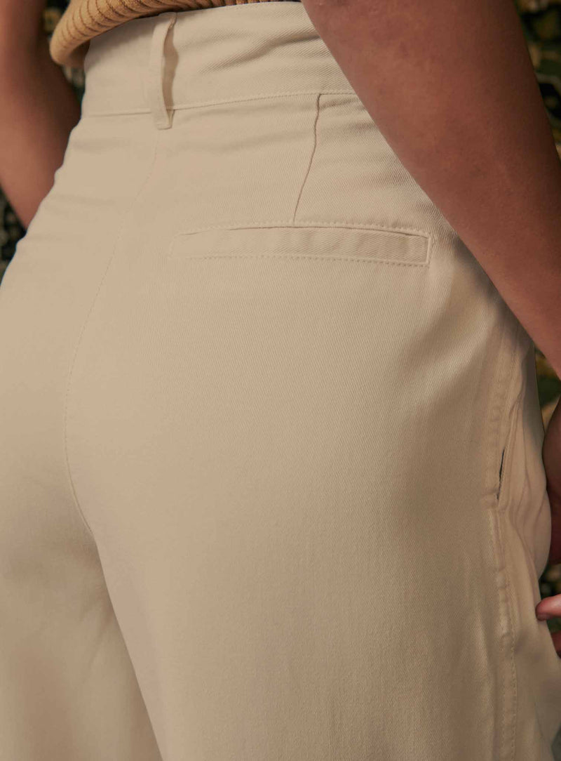 PANTALON A PINCES CAMEL PETITE MENDIGOTE