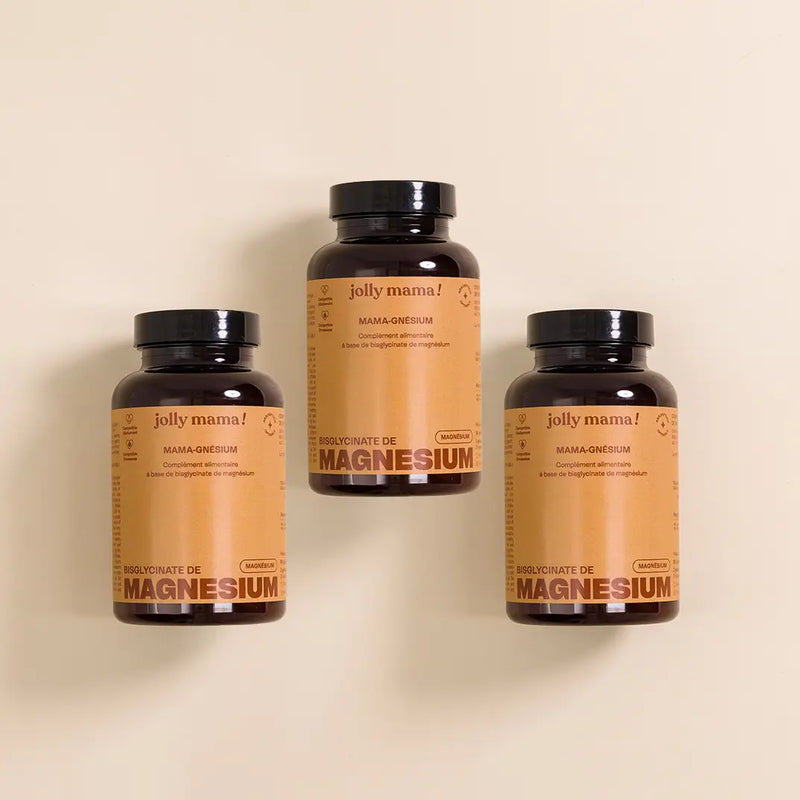 3 pots de complément bisglycinate de magnésium