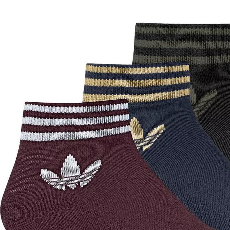 Pack 3 Paires De Chaussettes Adidas Originals Trefoil Ankle - Bleu
