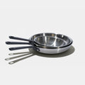 Pack Brigade - Set De 3 Poêles En Inox Avec Manches Noirs