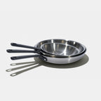 Pack Brigade - Set De 3 Poêles En Inox Avec Manches Noirs