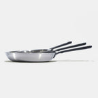 Pack Brigade - Set De 3 Poêles En Inox Avec Manches Noirs