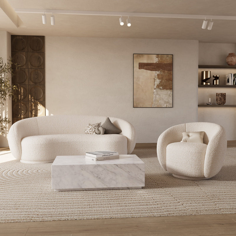 Ensemble Izaé canapé, fauteuil et table basse 4 personnes