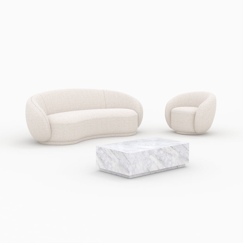 Ensemble Izaé canapé, fauteuil et table basse 4 personnes