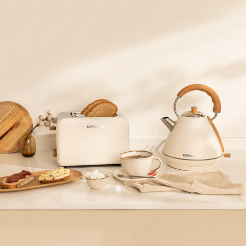 Pack - Tostadora Retro Small Toast + Hervidor Retro Grande 1,7 L - Blanco Roto