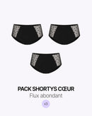 Paquete de trío Heart Shorty