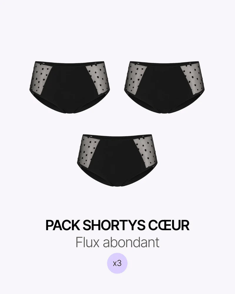 Paquete de trío Heart Shorty