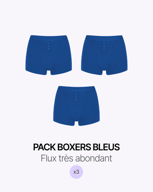 Pack Trio Boxer Maille Bleu
