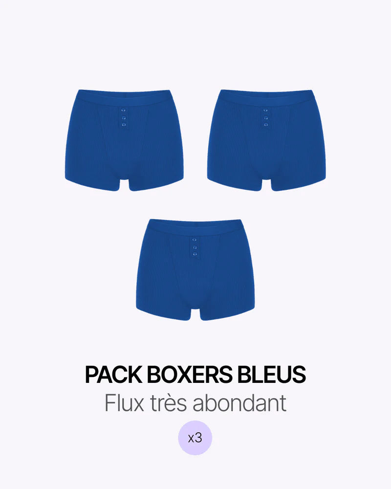 Pack trío de bóxers de malla azul