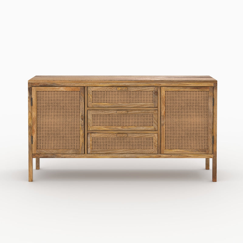 Ensemble Tiki buffet et meuble TV en bois