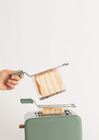 Toast Retro Pack - Small Wide-Slot Toaster + 2 Sandwich Racks - Sage Green
