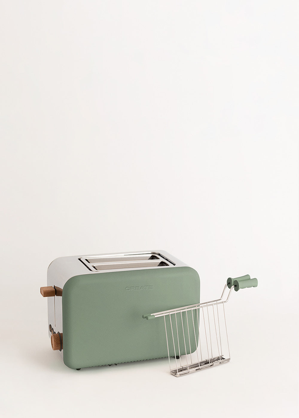 Toast Retro Pack - Small Wide-Slot Toaster + 2 Sandwich Racks - Sage Green