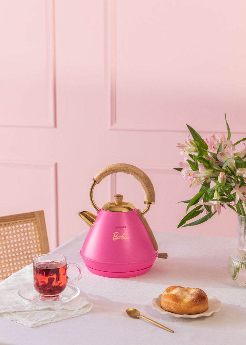 Pack - Petit Grille-Pain Toast Retro + Petite Bouilloire Kettle Retro 1L - Barbie Pink