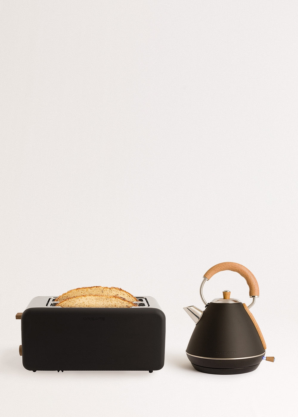 Pack - Large Retro Toast Toaster + Large Retro Kettle 1.7L - Black