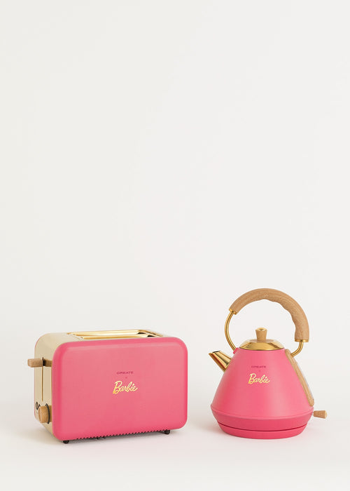 Pack - Petit Grille-Pain Toast Retro + Petite Bouilloire Kettle Retro 1L - Barbie Pink