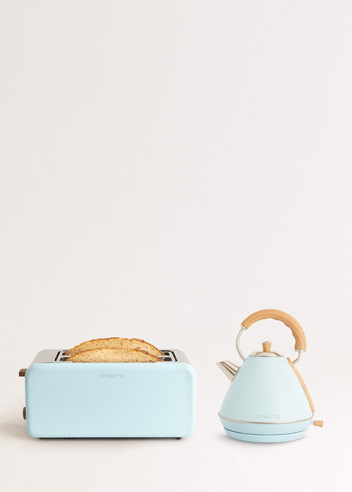 Pack - Grand Grille-Pain Toast Retro + Grande Bouilloire Kettle Retro 1,7L - Bleu Pastel