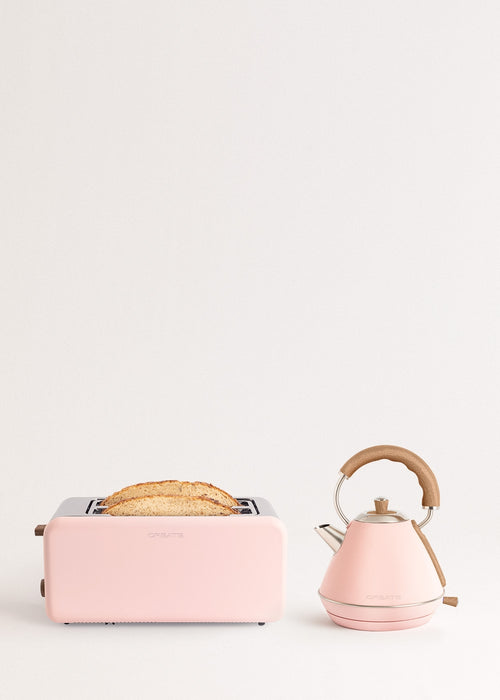 Pack - Grand Grille-Pain Toast Retro + Petite Bouilloire Kettle Retro 1L - Rose Pastel